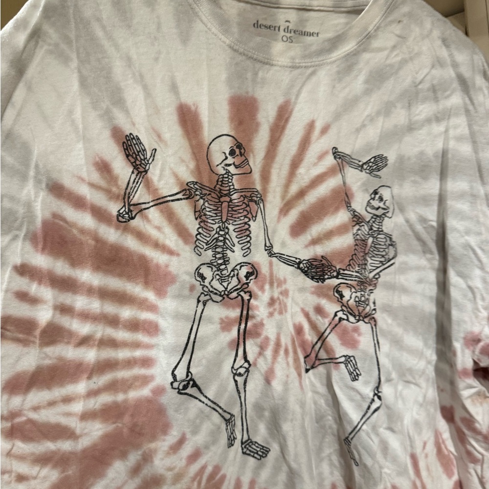 PacSun Tie-Dye Skeleton Short Sleeve Tee